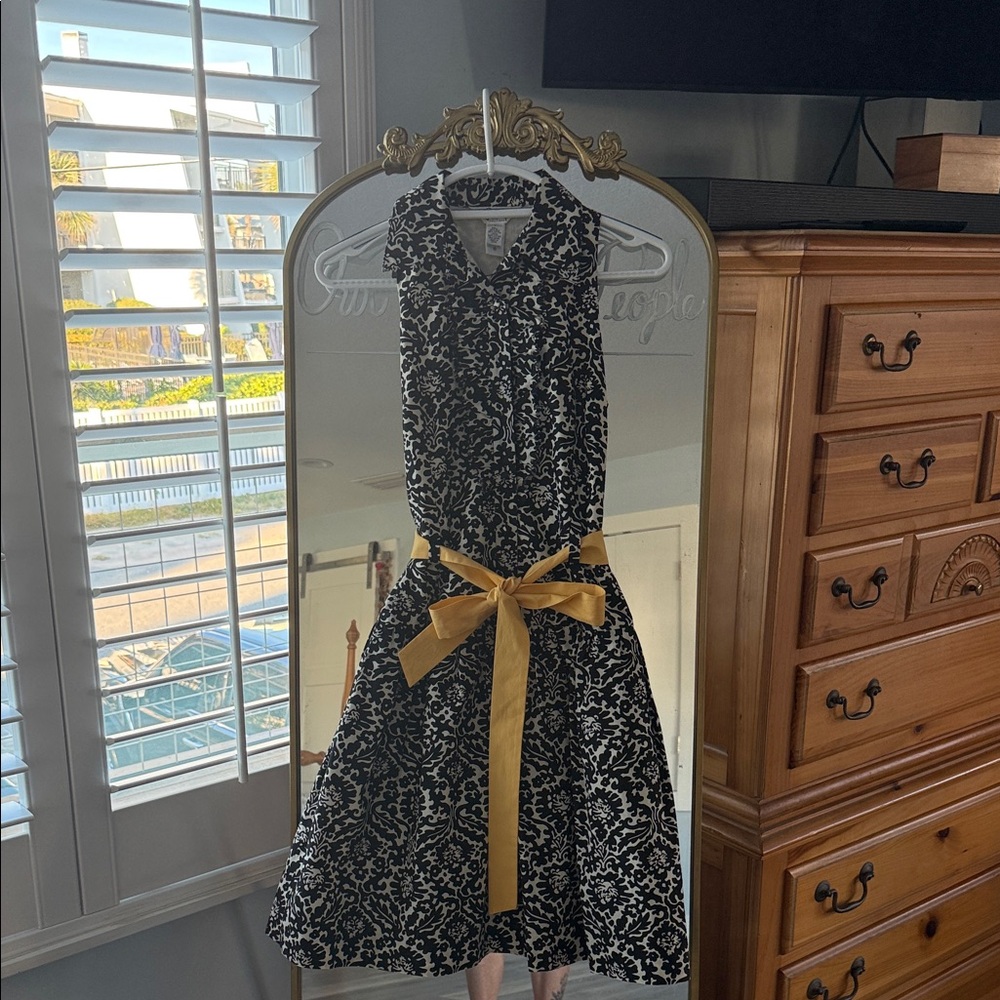 Lilly Pulitzer Black and White Vintage Midi Dress Floral